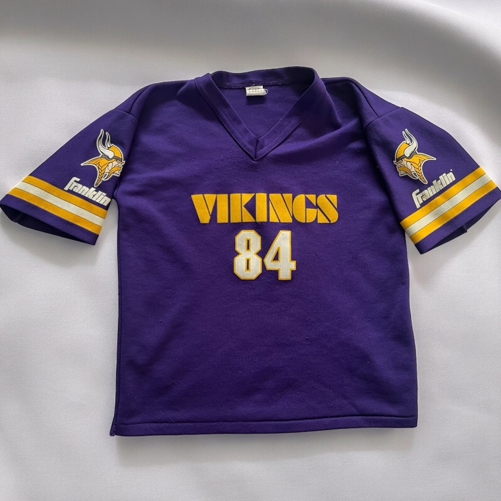 VINTAGE Franklin Minnesota Vikings #84 Jersey NFL Football USA Made Youth Kids M